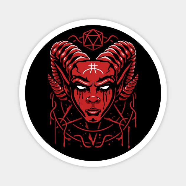 Red Horned Fiend Magnet by MaratusFunk